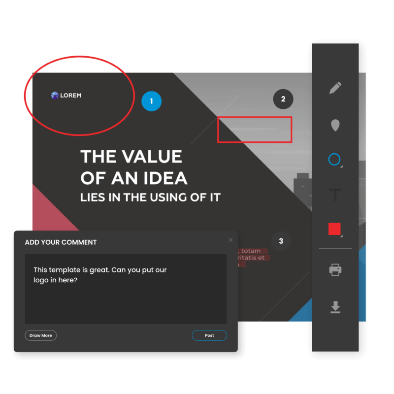 Marketing creative review with PDF