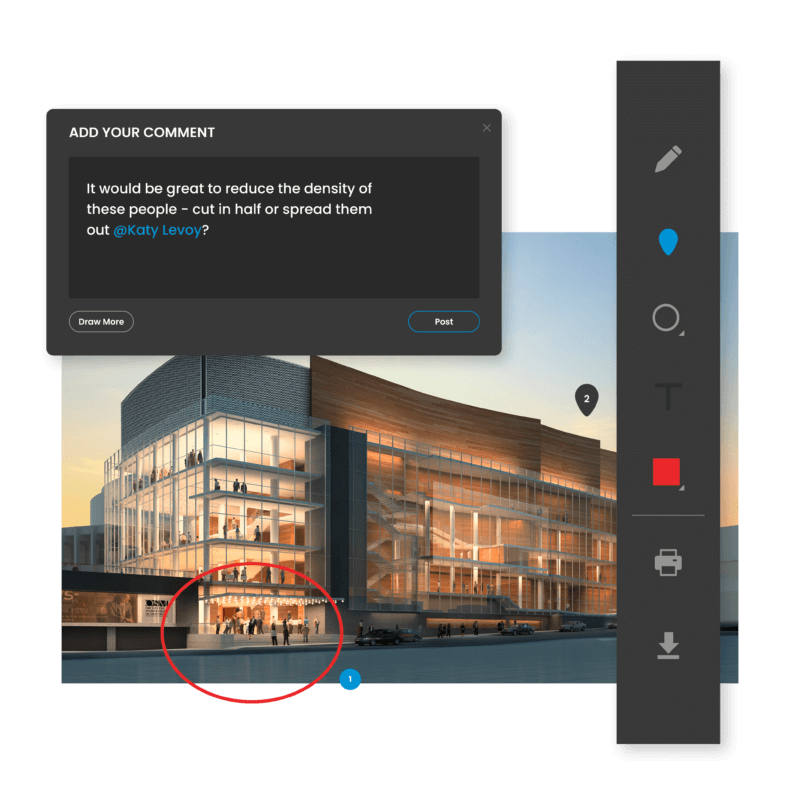 Markup and approve architecture rendering by ReviewStudio